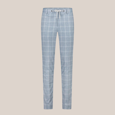 Gotstyle Fashion - Blue Industry Pants Windowpane Drawstring Jersey Pants - Blue