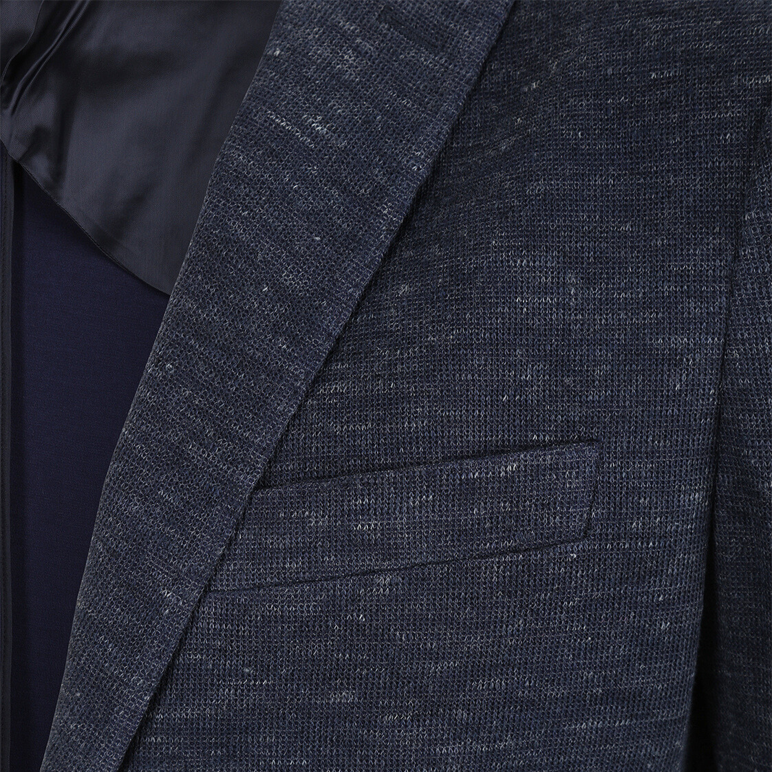 Gotstyle Fashion - Christopher Bates Blazers Patch Pocket Melange Jersey Knit Blazer - Navy
