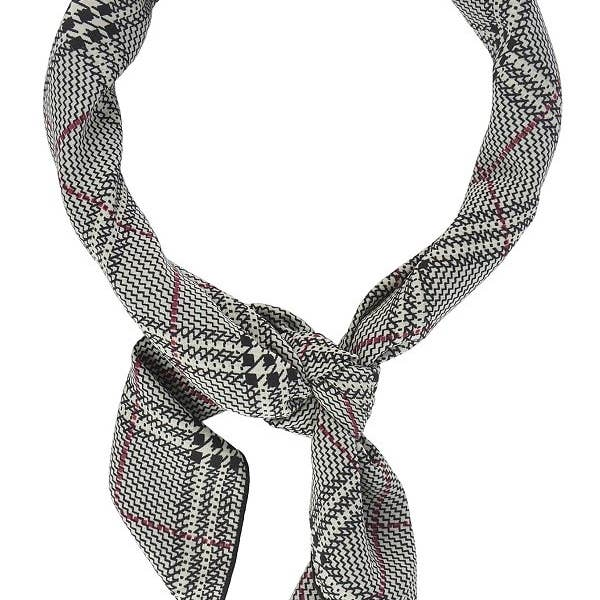 Plaid Check Silk-Like Neckerchief - Black