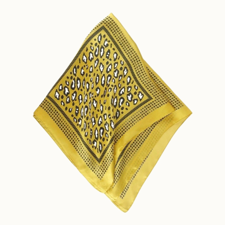 Leopard Spots Silk-Like Neckerchief - Gold