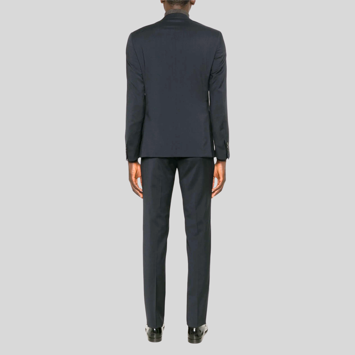 Solid Wool Suit - Dark Navy