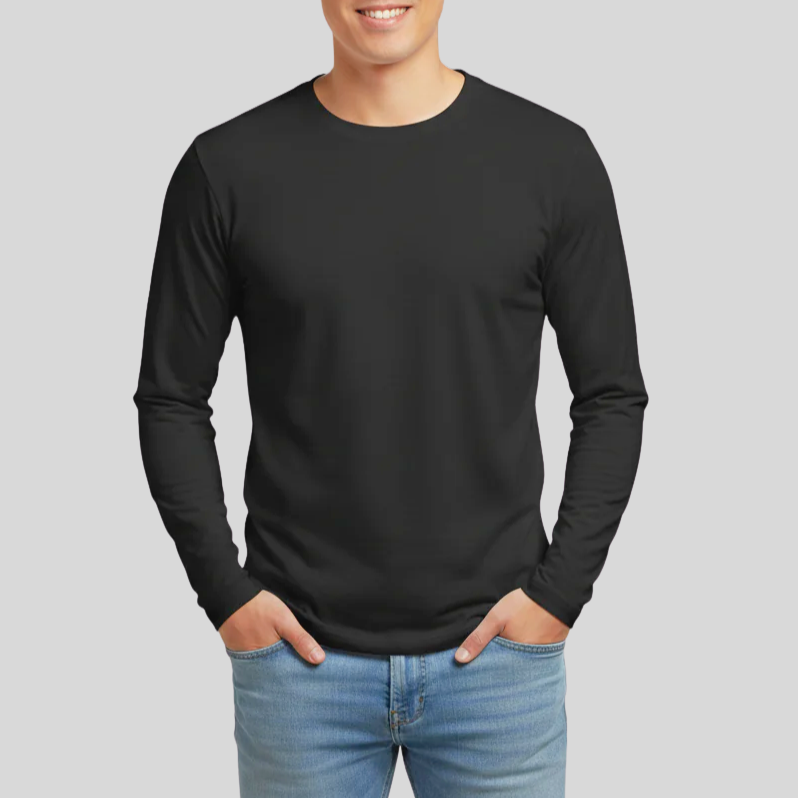 Longsleeve Crew Neck Tee - Black