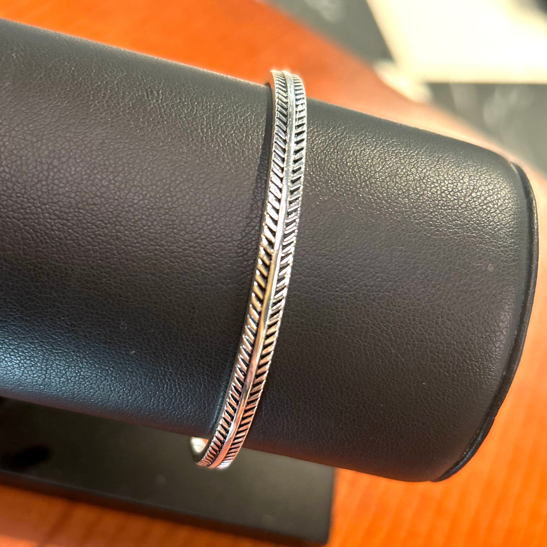 Stainless Steel Braided Texture Cuff Bracelet