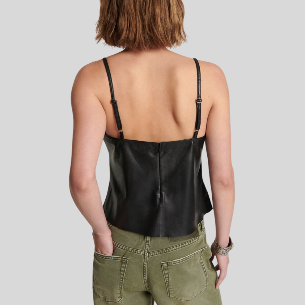Gotstyle Fashion - One Teaspoon Tops Leather Cami Top - Black