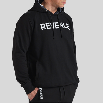 12in Logo Lined Hoodie - Black