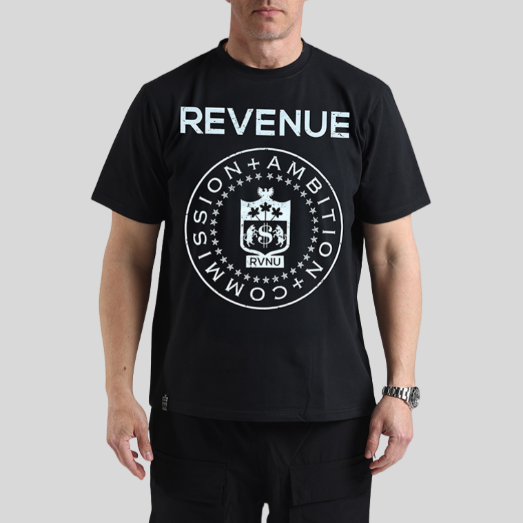 "Ambition and Commission" Crest Tee - Black