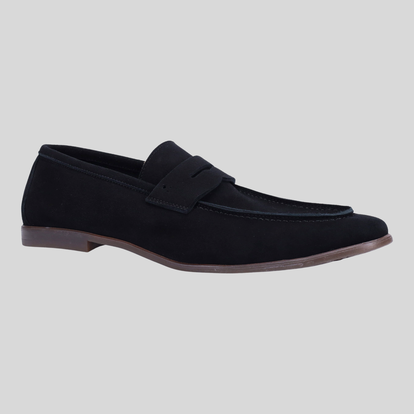 Cashmere Suede Penny Loafer - Black
