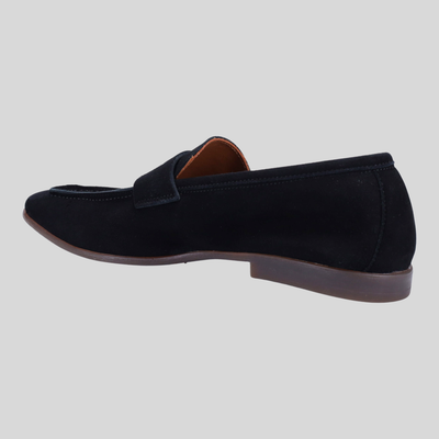 Cashmere Suede Penny Loafer - Black