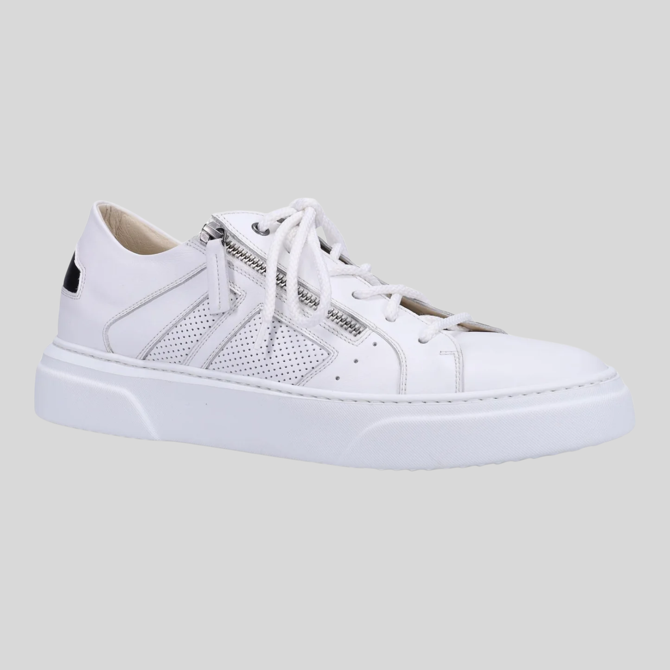Padded Calf Leather Sneaker - White