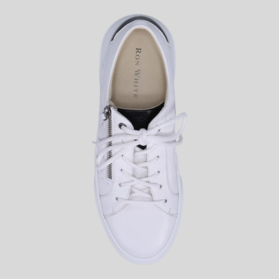 Padded Calf Leather Sneaker - White