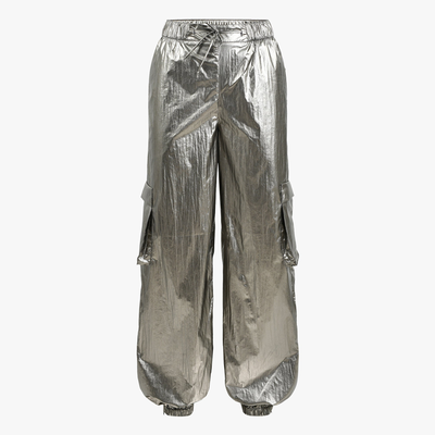 Gotstyle Fashion - Sofie Schnoor Pants Shiny Cargo Pants Drawstring Waist - Silver