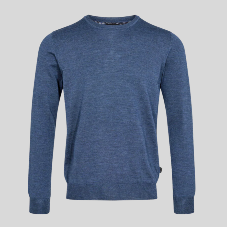 Extra Fine Merino Crew Knit Sweater - Indigo