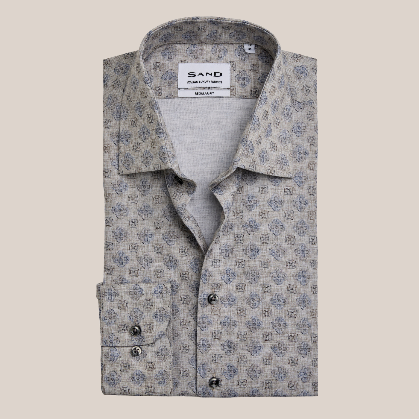 Mosaic Print Shirt - Beige