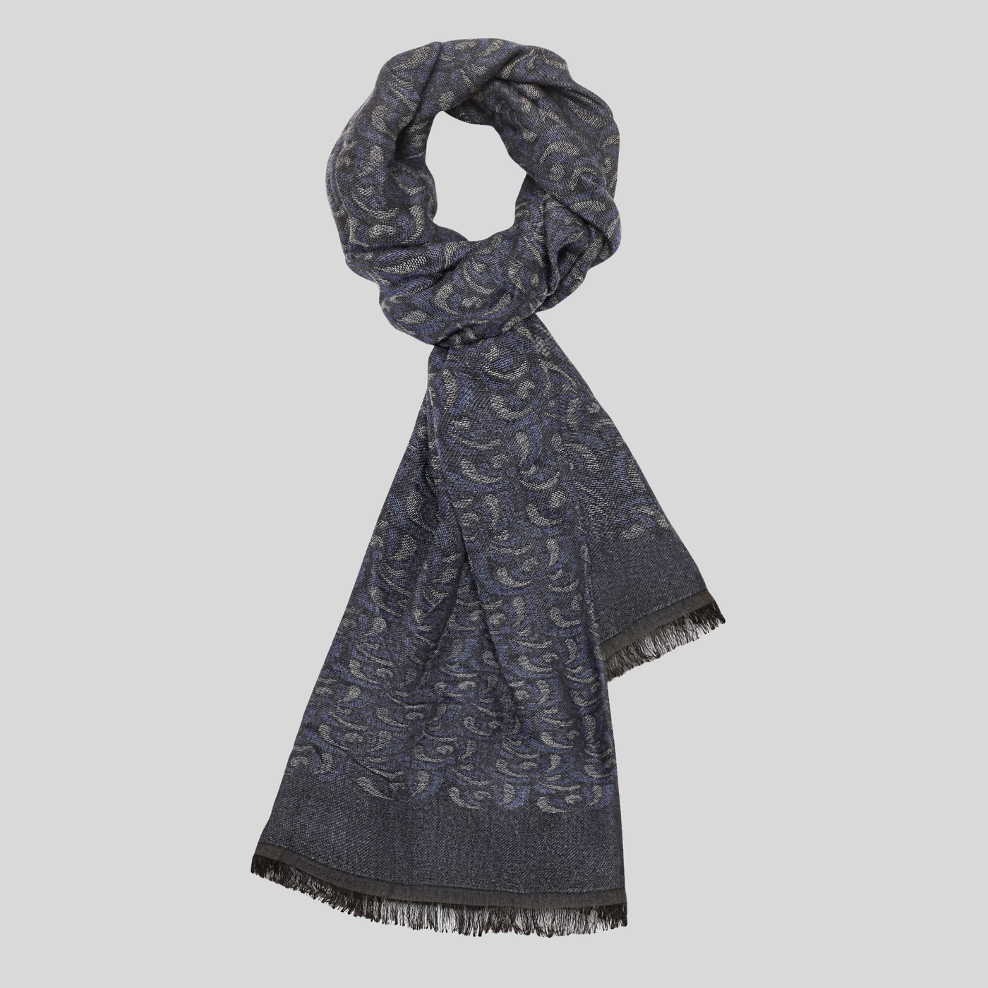 Printed Tubular Scarf - Charcoal