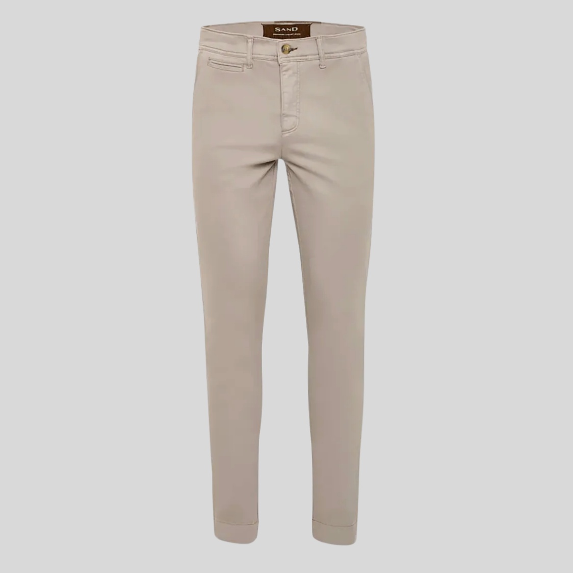 Suede Touch Stretch Chinos - Stone