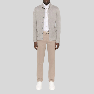 Gotstyle Fashion Sand Suede Touch Stretch Chinos - Stone