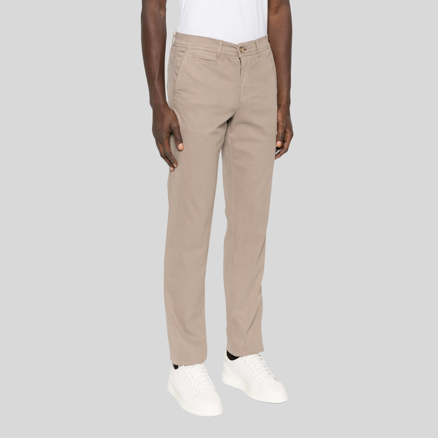 Gotstyle Fashion Sand Suede Touch Stretch Chinos - Stone