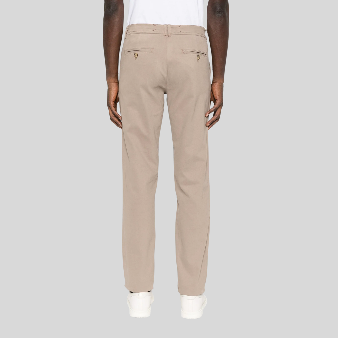 Gotstyle Fashion Sand Suede Touch Stretch Chinos - Stone