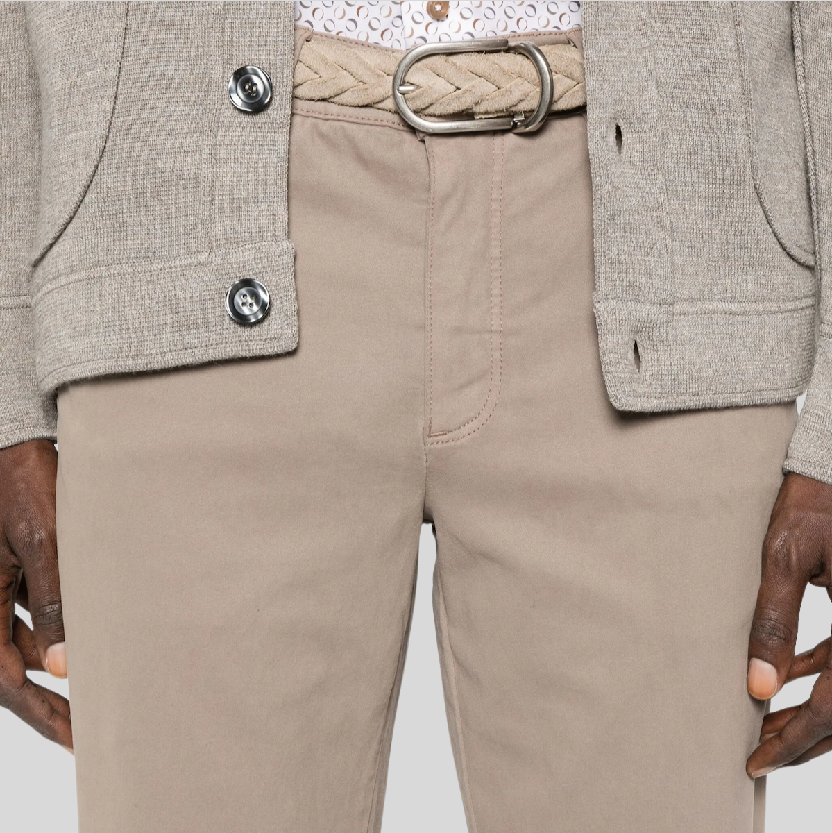 Gotstyle Fashion Sand Suede Touch Stretch Chinos - Stone