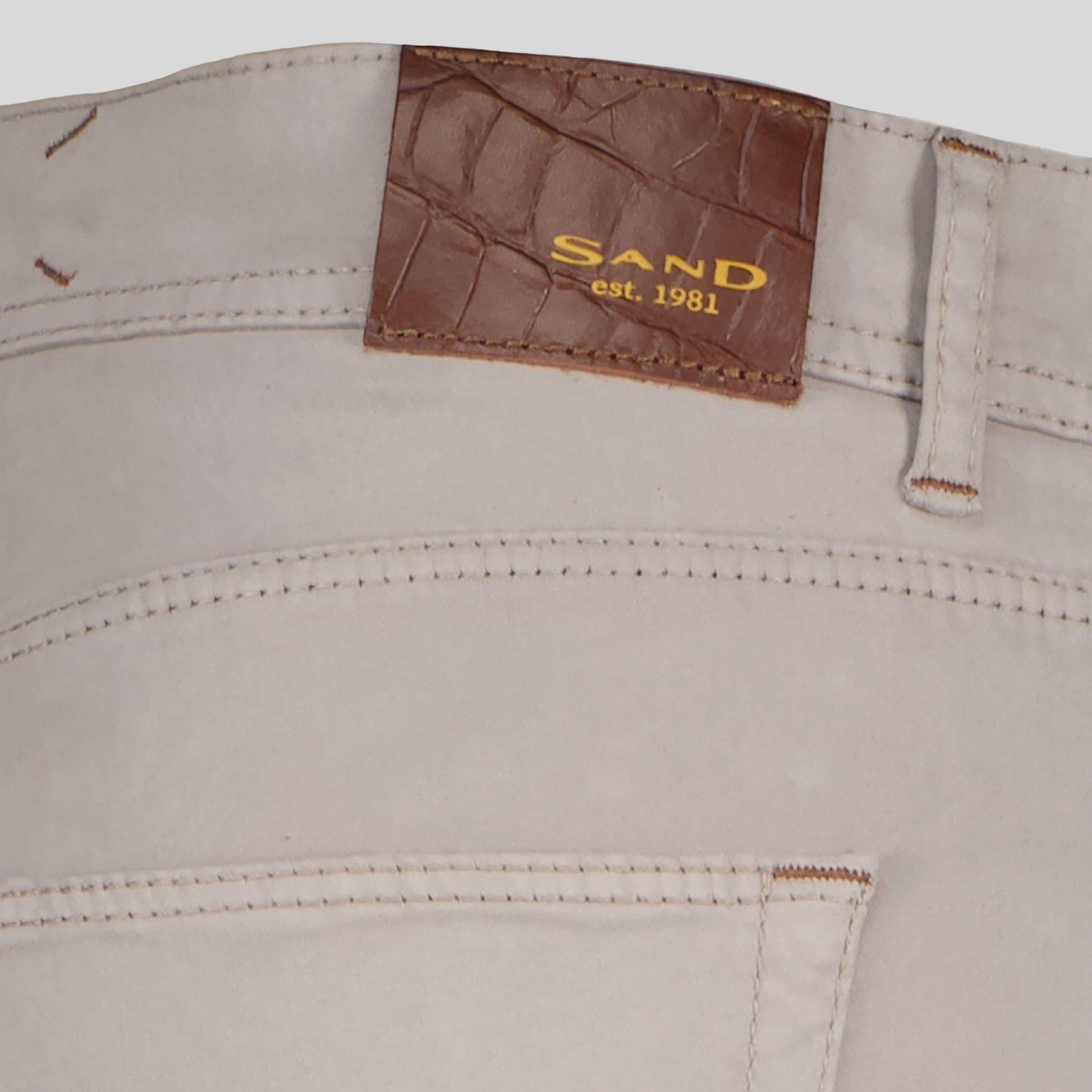 Suede Touch Slim Fit 5-Pocket Chino - Stone