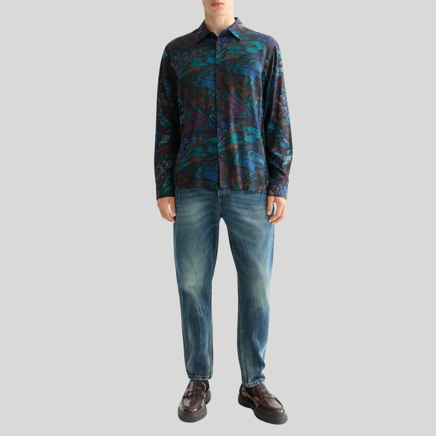 Abstract Feathers Relaxed Fit Shirt - Multi