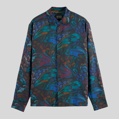 Abstract Feathers Relaxed Fit Shirt - Multi