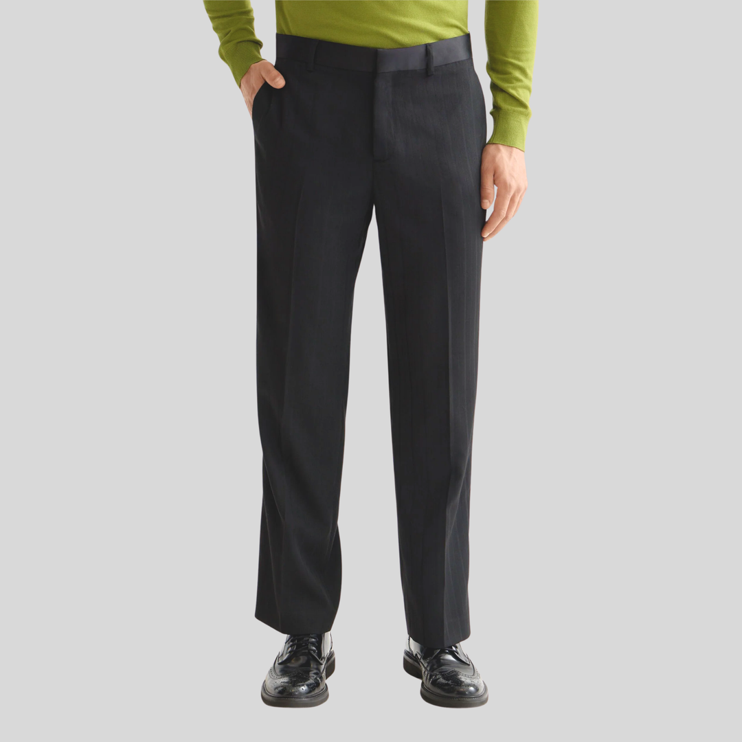Scotch & Soda Structured Stripe Relaxed Chinos Black