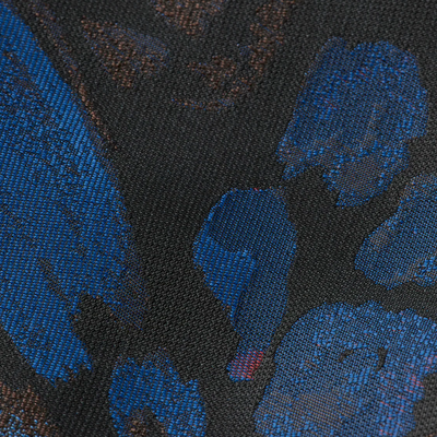 Abstract Feathers Jacquard Blazer - Navy