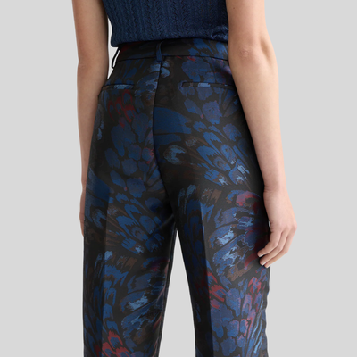 Abstract Feathers Jacquard Trousers - Navy
