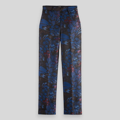 Abstract Feathers Jacquard Trousers - Navy