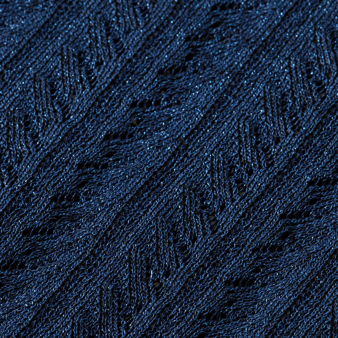 Metallic Pointelle Knit Tank - Blue