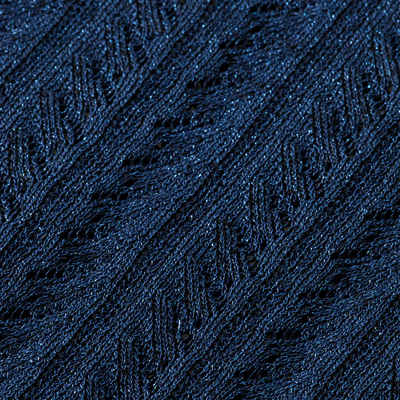 Metallic Pointelle Knit Tank - Blue