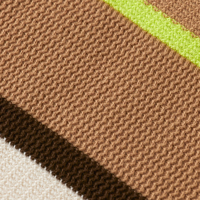 Multi Stripe Knit Polo - Brown