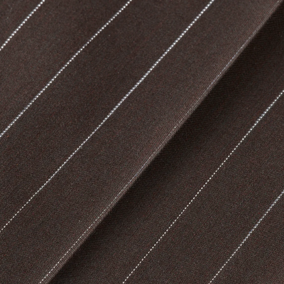 Pinstripe High Rise Relaxed Trousers - Brown