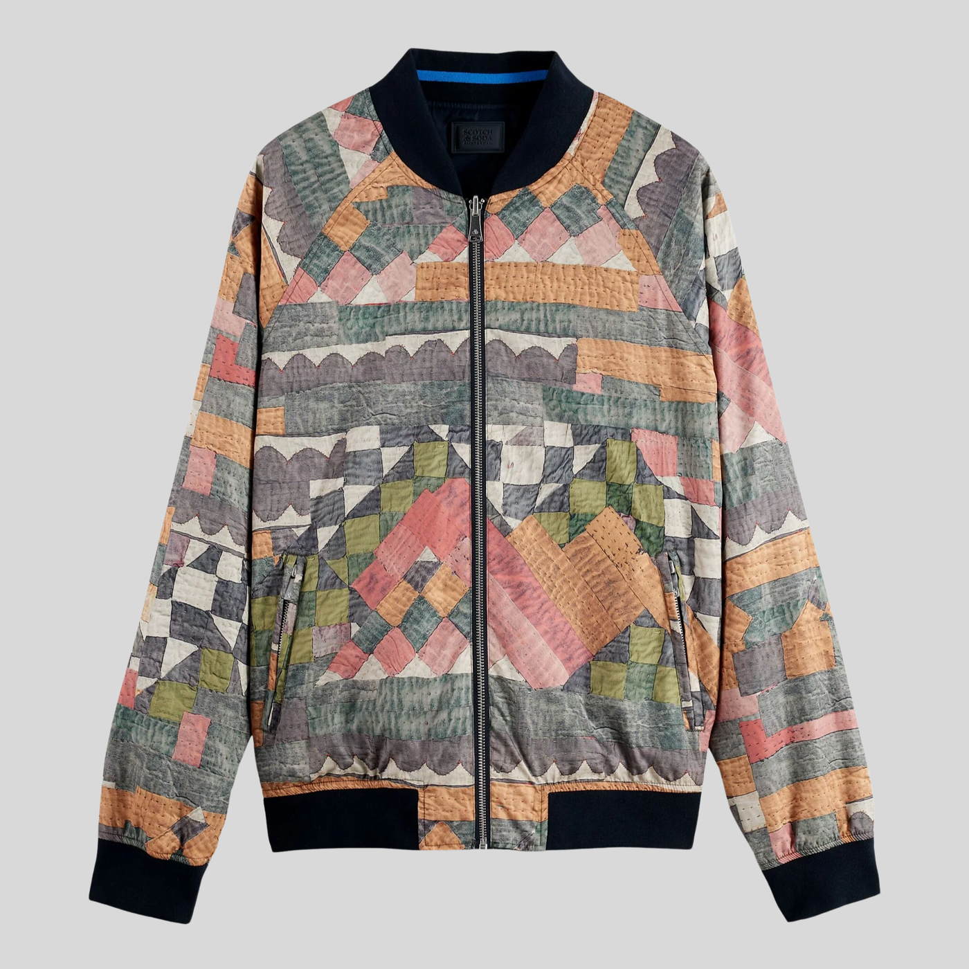 Reversible Bomber with Contrast Trim - Blue