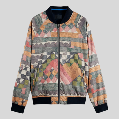 Reversible Bomber with Contrast Trim - Blue