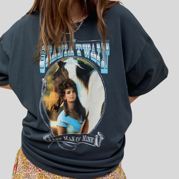 Shania Twain Any Man of Mine Oversized Tee - Dark Teal