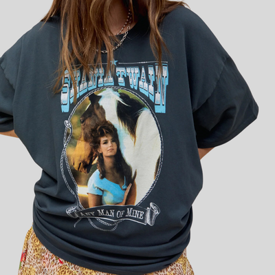Gotstyle Fashion - Daydreamer T-Shirts Shania Twain Any Man of Mine Oversized Tee - Dark Teal
