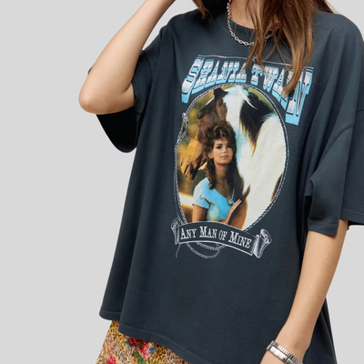 Gotstyle Fashion - Daydreamer T-Shirts Shania Twain Any Man of Mine Oversized Tee - Dark Teal