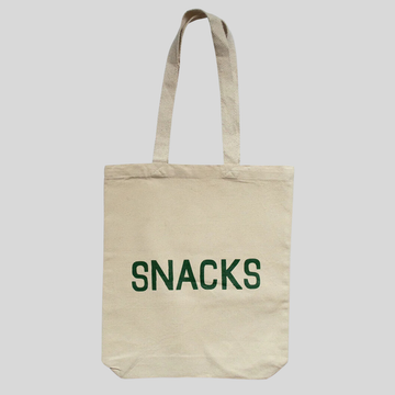 Natural Canvas Tote Bag - Snacks