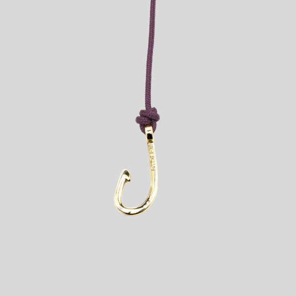 Braided Rope Fish Hook Bracelet - Maroon