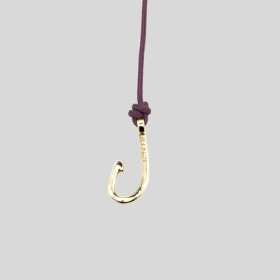 Braided Rope Fish Hook Bracelet - Maroon