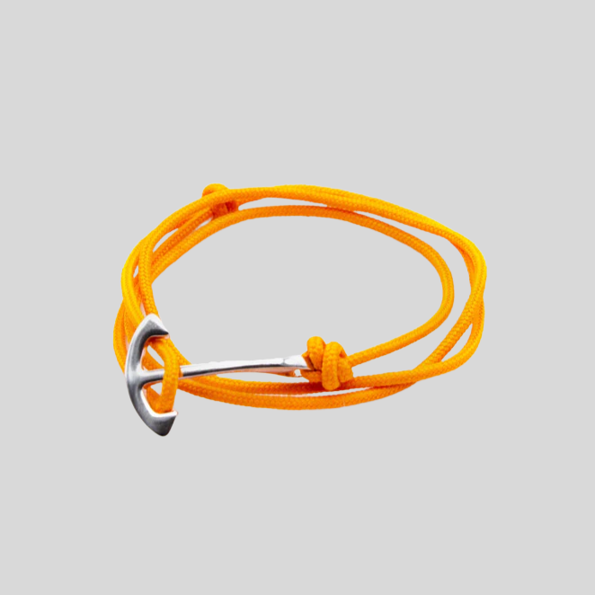 Braided Rope Anchor Hook Bracelet - Orange