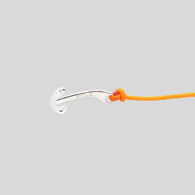 Braided Rope Anchor Hook Bracelet - Orange
