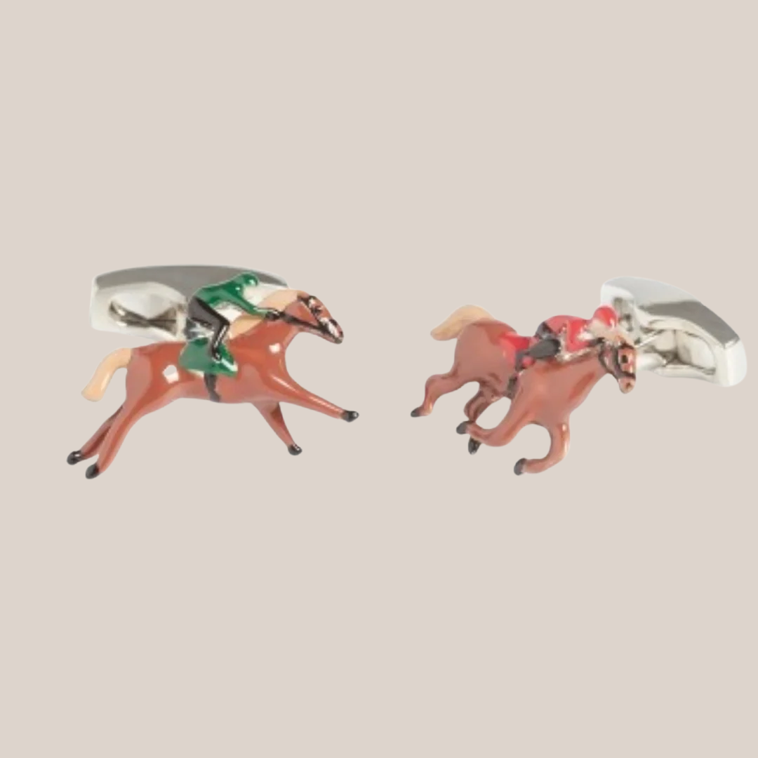 Horse Racing Brown Premium Cufflinks