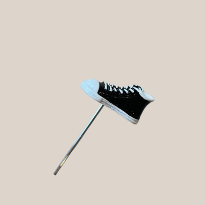 Black Sneaker Silver Lapel Pin