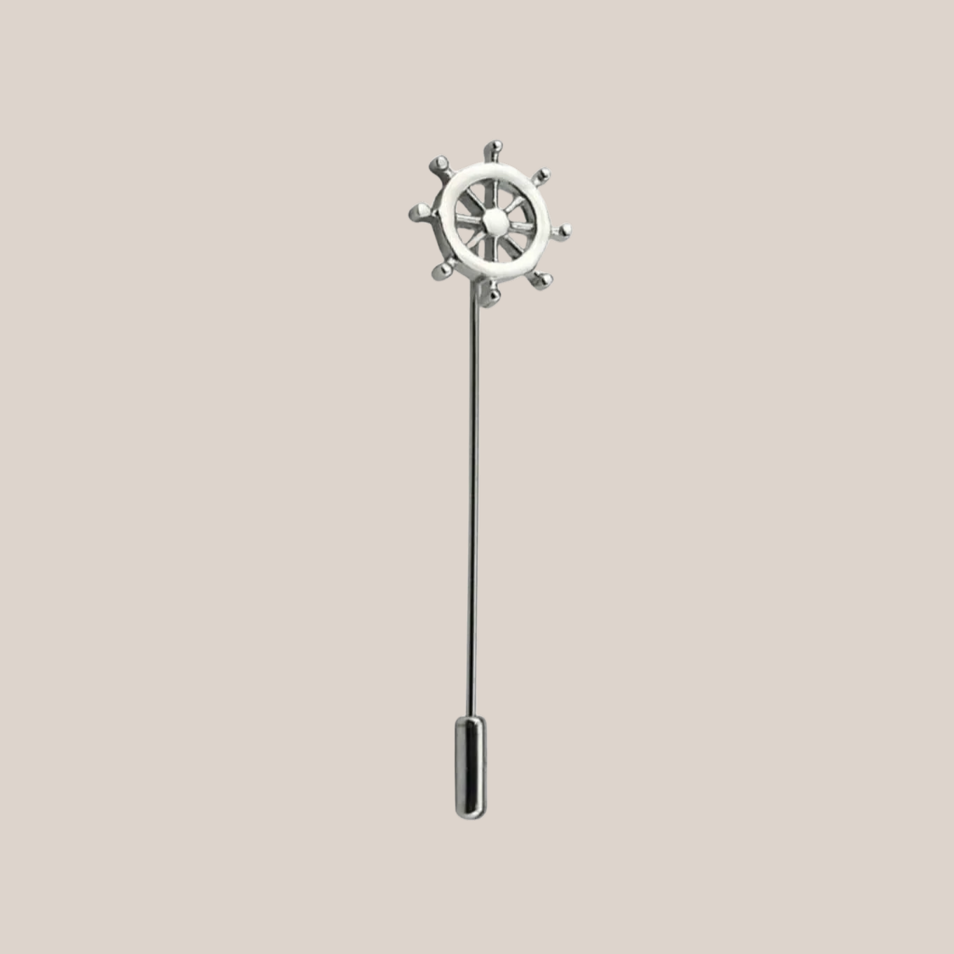 Captain Wheel Silver Lapel Pin
