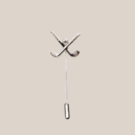 Golf Clubs Silver Lapel Pin