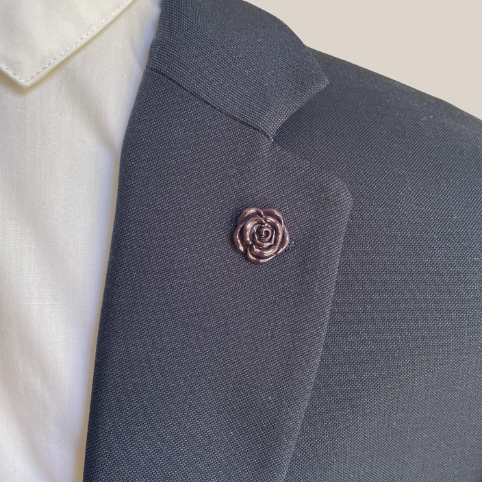 Purple Flower Silver Lapel Pin