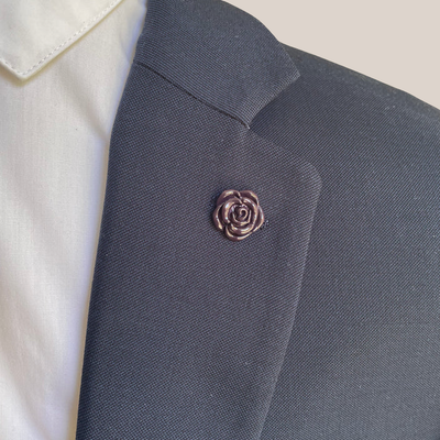 Purple Flower Silver Lapel Pin